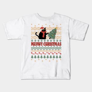 Meowy Christmas Sublimation Kids T-Shirt